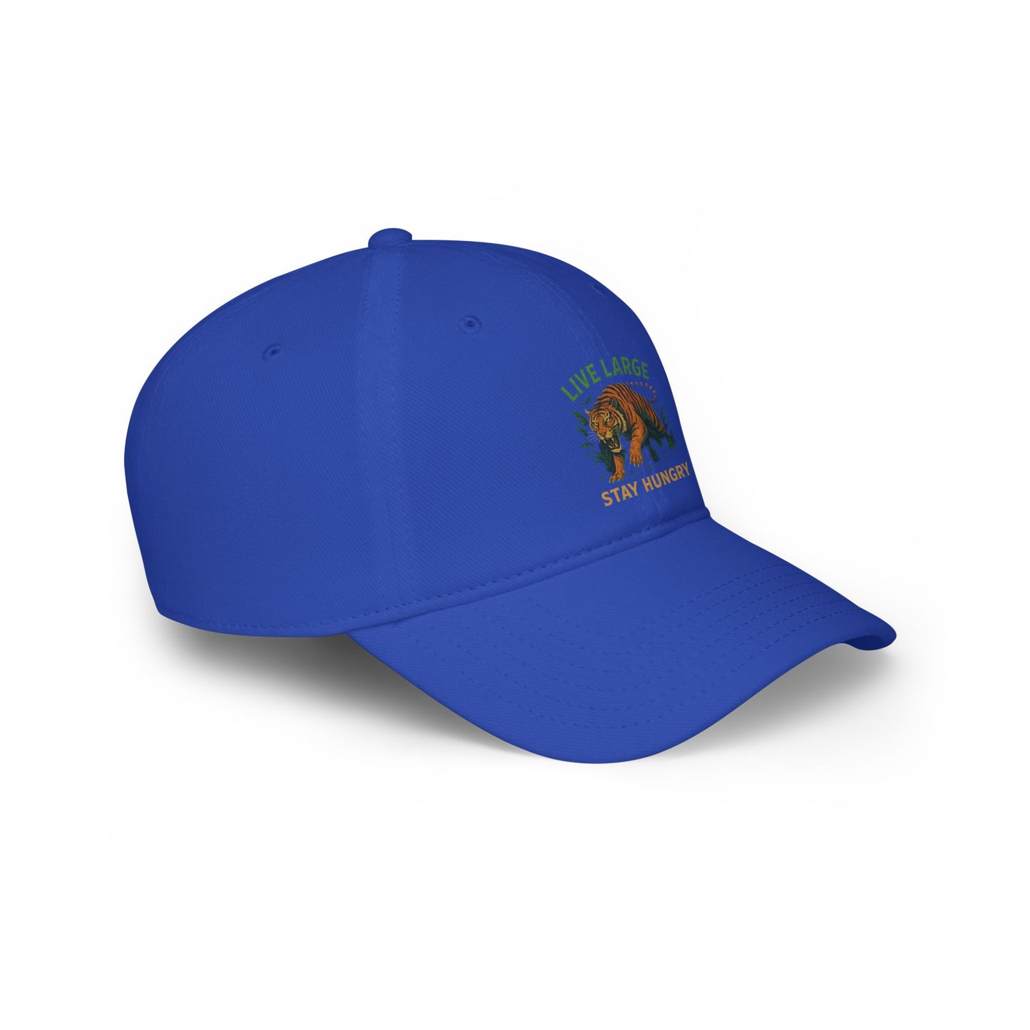 Live Large Stay Hungry Baseball Cap, Tiger