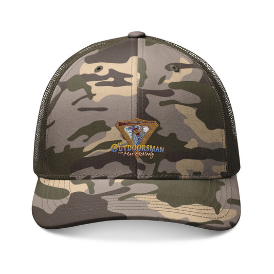 Camouflage Trucker Hat with Stylish Embroidery, Outdoor Cap, Hunting Gear, Casual Wear, Fashion Statement Hat, Summer Accessory