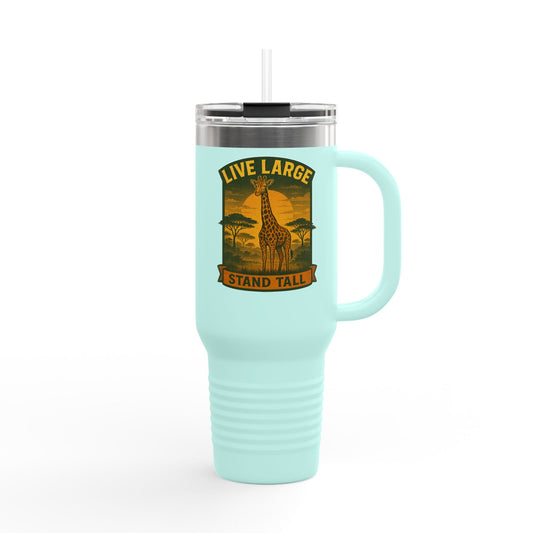 Giraffe Travel Mug | Inspirational Tumbler Live Large Stand Tall
